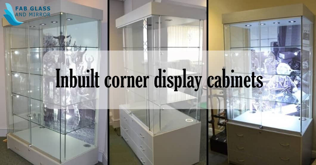 Inbuilt corner display cabinets